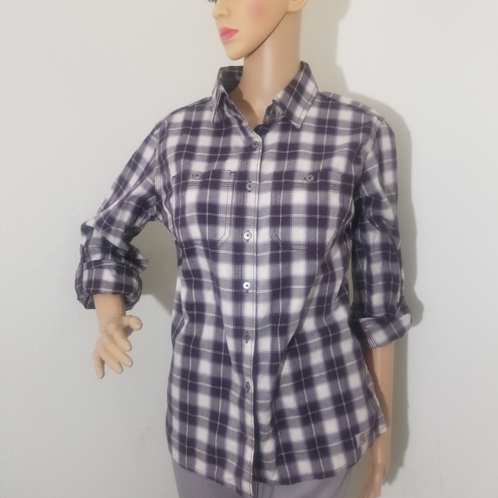 NWOT Women's Carhartt 3/4 Sleeve Flannel